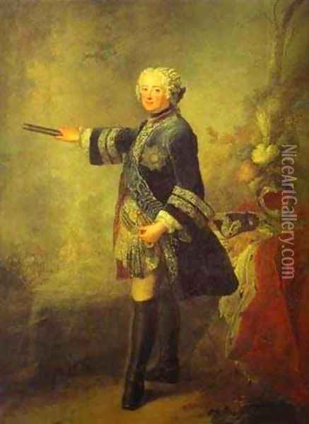 Portrait Of Frederick II 1743 Oil Painting - Antoine Pesne