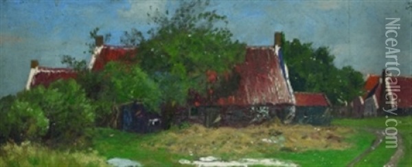 Im Dorf Oil Painting - Friedrich Wilhelm Schwinge