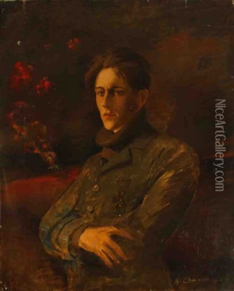 Portrait De Militaire Oil Painting - Arthur Chaplin