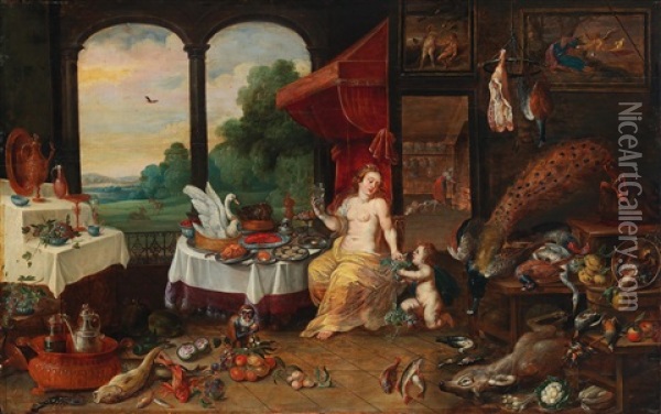 An Allegory Of Taste Oil Painting - Frans Wouters