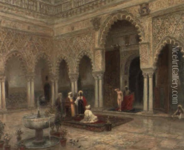 Presentation D'une Esclave Au Sultan Oil Painting - Frans Wilhelm Odelmark