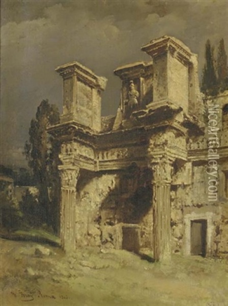 Ruins In Rome Oil Painting - Wilhelm Kray