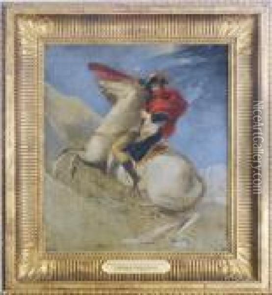 Napoleon Bonaparte At The St. Bernard Pass Oil Painting - Jacques Louis David