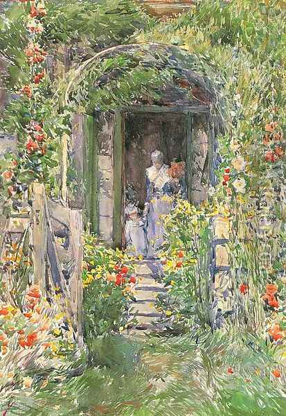 Isles of Shoals Garden 1892 Oil Painting - Childe Hassam