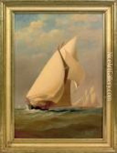 Ship Portrait Oil Painting - Alexander Charles Stuart