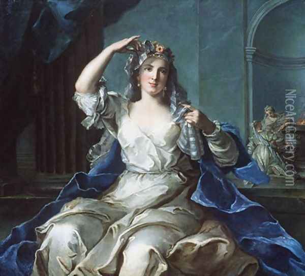 Portrait of a Lady as a Vestal Virgin Oil Painting - Jean-Marc Nattier