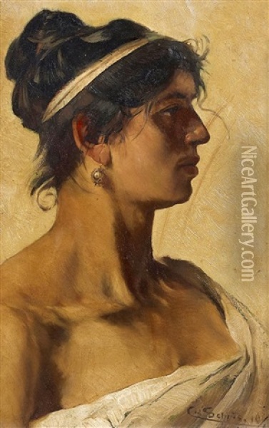 Amazone Oil Painting - Carl (Karl) Gehrts