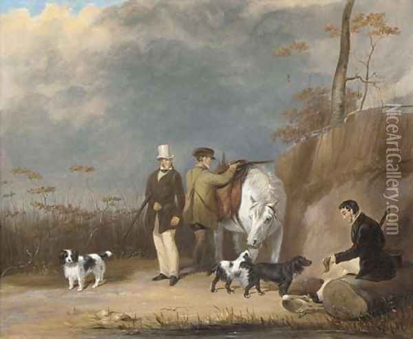 A shooting party Oil Painting - Francis Calcraft Turner