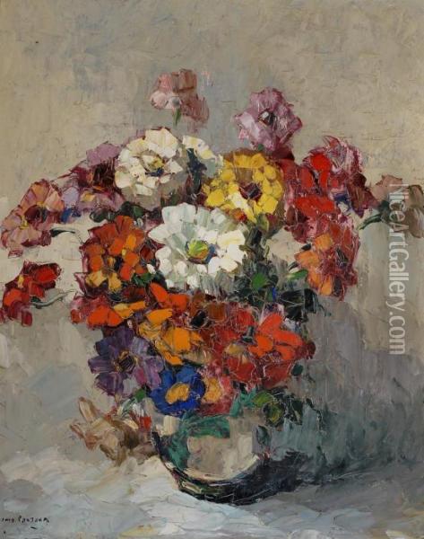 Bouquet D'anemones Oil Painting - Louis Pastour