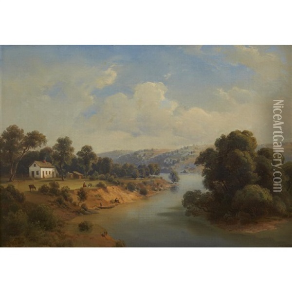 On The Susquehanna River Oil Painting - Paul Weber