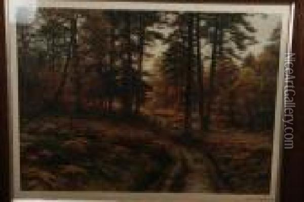 Woodland View With Rabbits Oil Painting - Joseph Farquharson