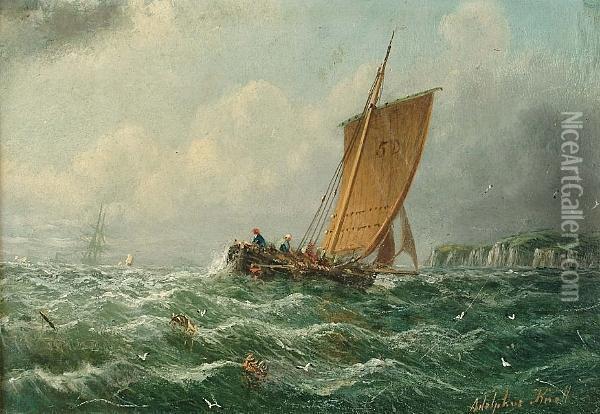 Putting Out The Nets Oil Painting - William Adolphu Knell