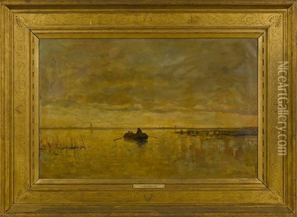 View On The Maas Holland Oil Painting - Gerardus Johannes Roermeester