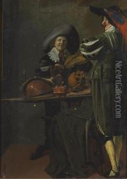 The Duet Oil Painting - Dirck Hals