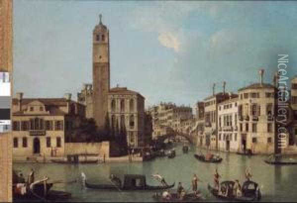 Venezia, Veduta Del Canal Grande E Di Cannaregio Oil Painting - Gianbattista Cimaroli