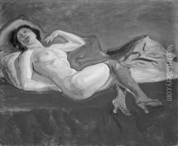 <nudo Di Donna> 1913/14ca Oil Painting - Aroldo Bonzagni