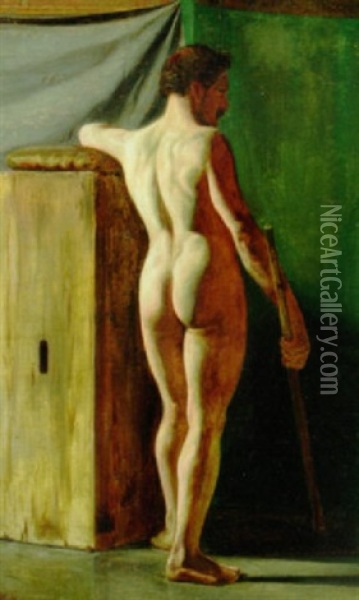 Mandlig Modelstudie Oil Painting - Wilhelm Nicolai Marstrand