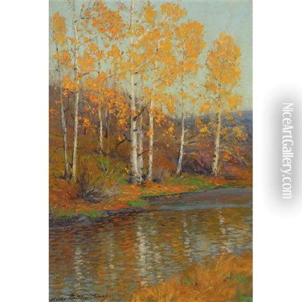 Autumn Aspens Oil Painting - Charles Partridge Adams