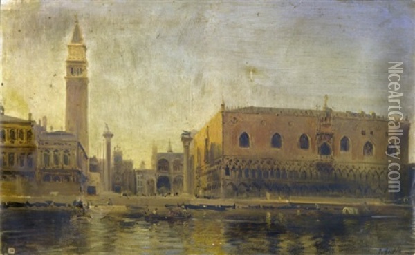 Vue De Venise Oil Painting - Baron Jean Antoine Theodore Gudin