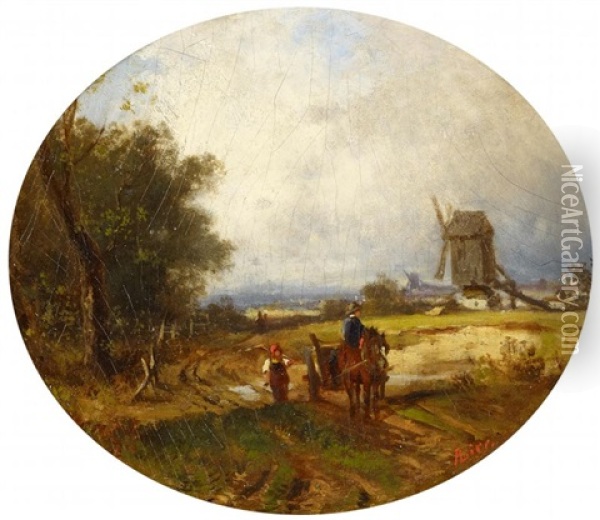 Hollandische Landschaft Oil Painting - Adolf Heinrich Lier