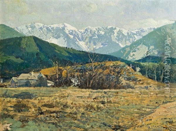 Bei Den Sieben Hugeln, Schneeberge Oil Painting - Alfred Poell
