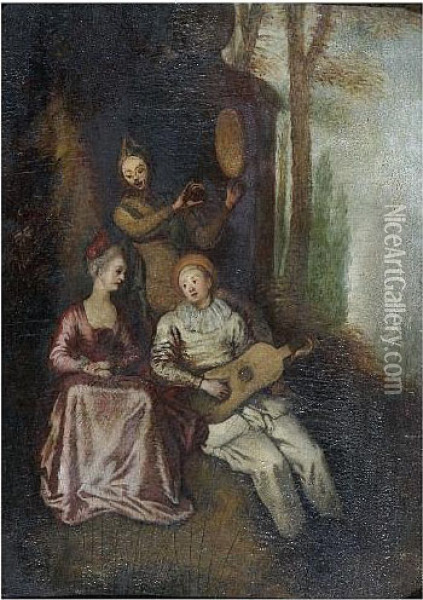 A Musical Party Oil Painting - Watteau, Jean Antoine
