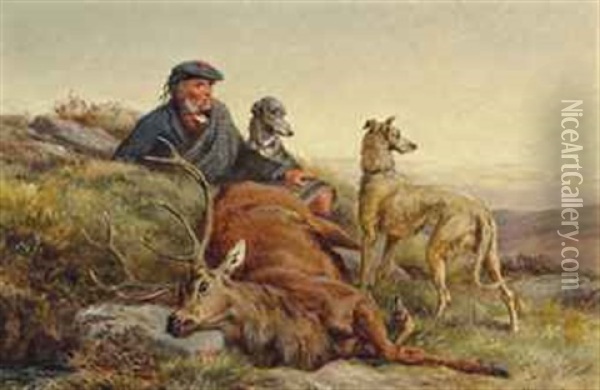 A Well Earned Rest Oil Painting - James Hardy Jr.