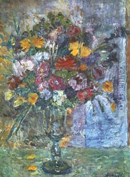 Flowers In A Cup Oil Painting - Boleslaw Cybis