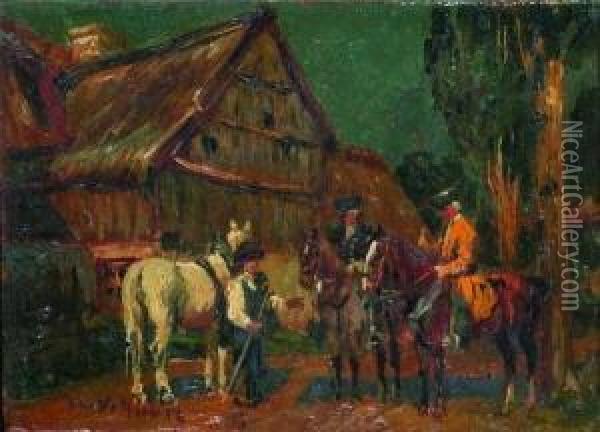 Zwei Vornehme Reiter Oil Painting - Wilhelm Velten