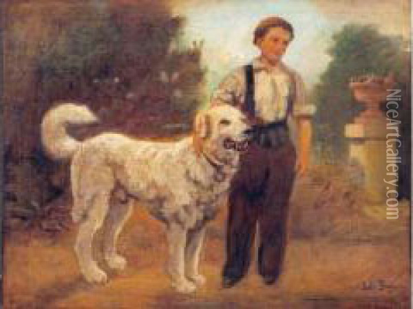 Enfant Et Son Chien Oil Painting - Jules Breton