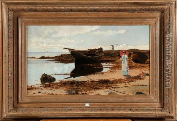 Elegante Sur La Plage Oil Painting - Alexander Finlay