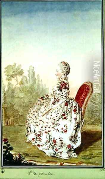 Mademoiselle de Provencheres Oil Painting - Louis Carrogis Carmontelle
