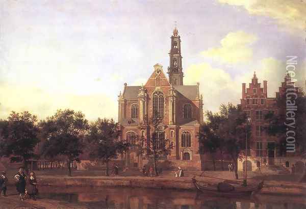 View of the Westerkerk, Amsterdam 1670s Oil Painting - Jan Van Der Heyden
