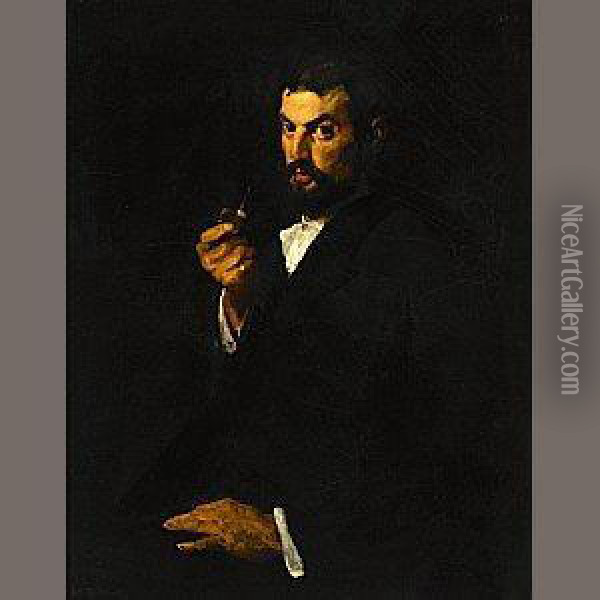 Portrait Of Prosper Invernizzi Oil Painting - George Wesley Bellows