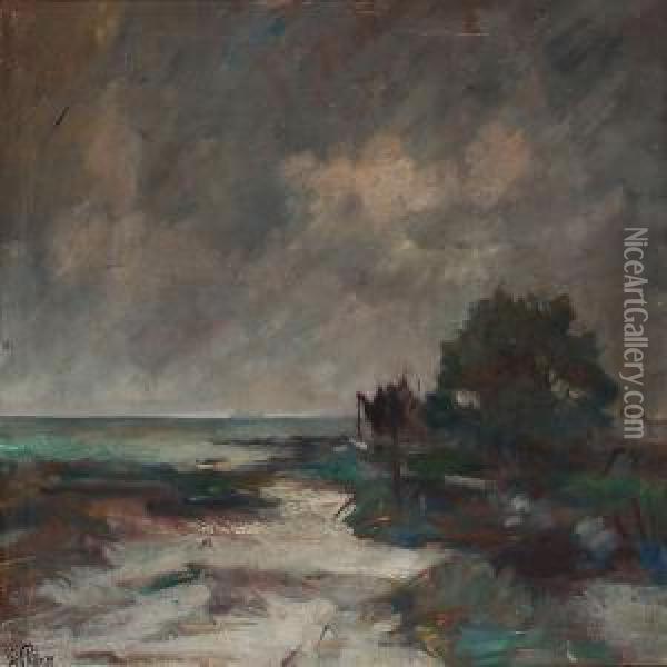 Coastal Scene From The North Sea, Denmark Oil Painting - Sally Philipsen