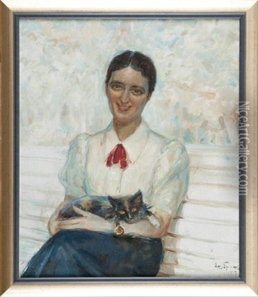 Portret Jadwigi Marusinskiej Oil Painting - Apolinary Sperski