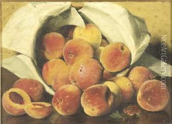 Still Life With Peaches Oil Painting - Joseph Decker