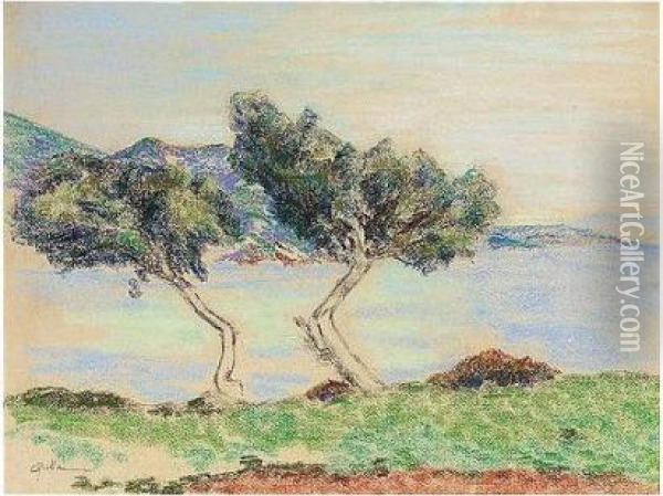 Paysage A Agay Oil Painting - Armand Guillaumin