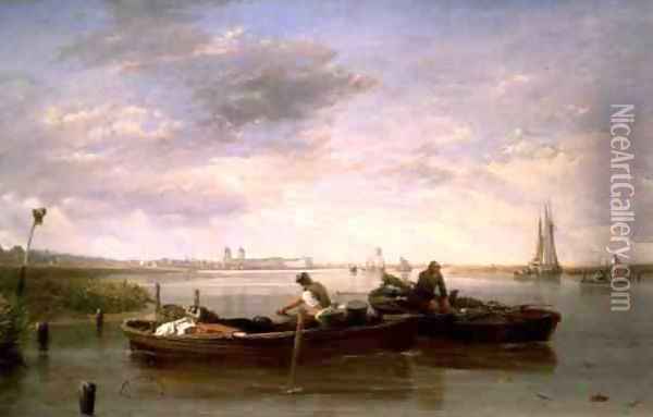 The Thames Below Greenwich, c.1827 Oil Painting - Sir Augustus Wall Callcott
