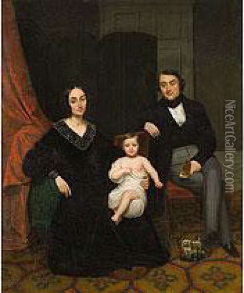 Familienbildnis Oil Painting - Louis Eugene Coedes