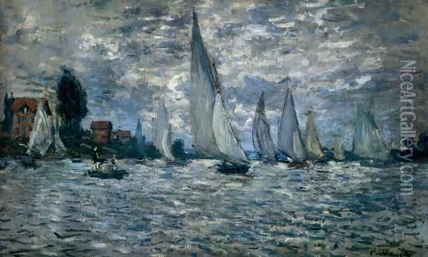 The Boats: Regatta At Argenteuil Oil Painting - Claude Oscar Monet