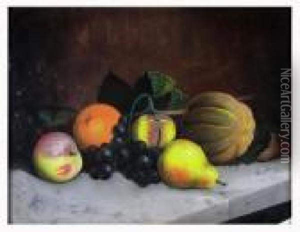 Still-life With Fruit On Table Oil Painting - John Joseph Enneking