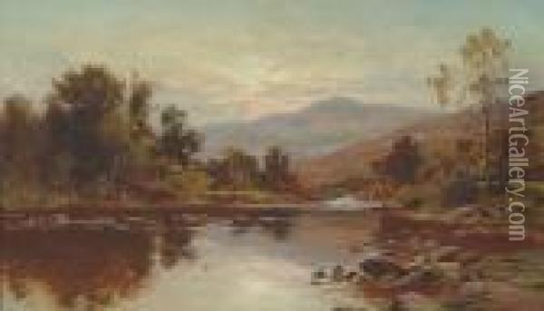 A River In Snowdonia Oil Painting - Alfred Augustus Glendening