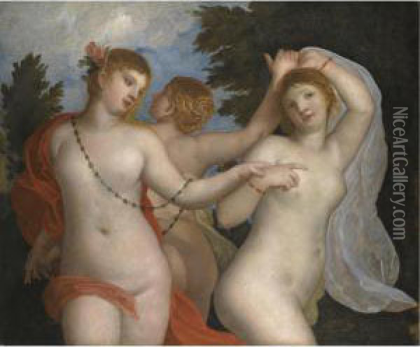 The Three Graces Oil Painting - (Alessandro) Padovanino (Varotari)