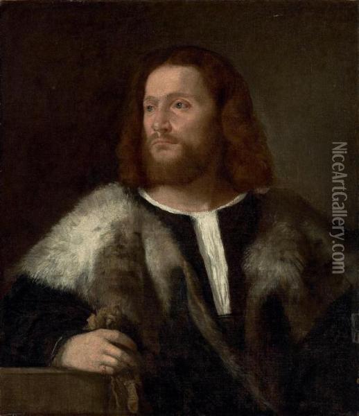 Portrait Of A Gentleman Oil Painting - Tiziano Vecellio (Titian)