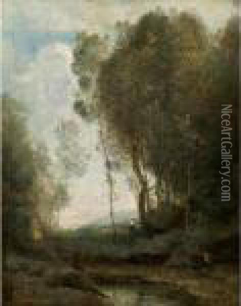 Bord Du Bois Oil Painting - Jean-Baptiste-Camille Corot