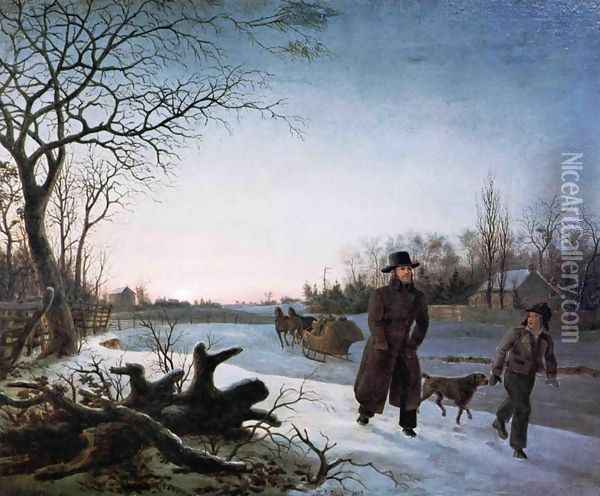 Winter Oil Painting - Thomas Birch
