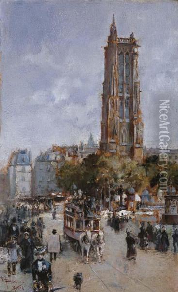 Torre De Santiago En Paris Oil Painting - F. Ramos