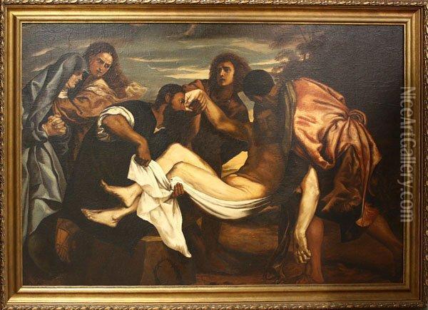 Burial Of Christ Oil Painting - Tiziano Vecellio (Titian)