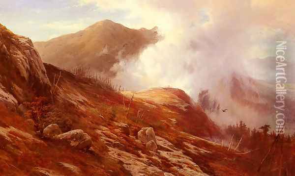 Half-Way Up Mt. Washington Oil Painting - Edward Moran